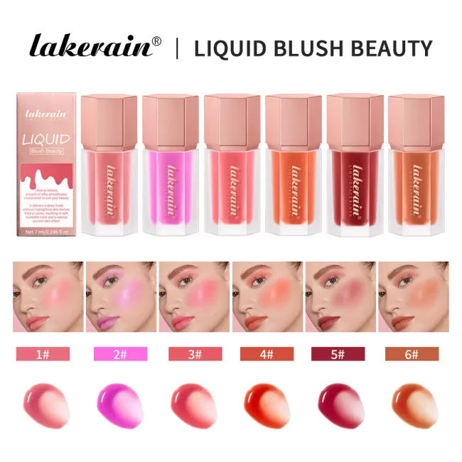 Lakerain Beauty Liquid Blush, Six Color